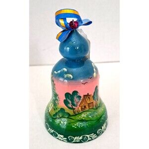 Handpainted Wooden Russian Bell 3" with Original Tag